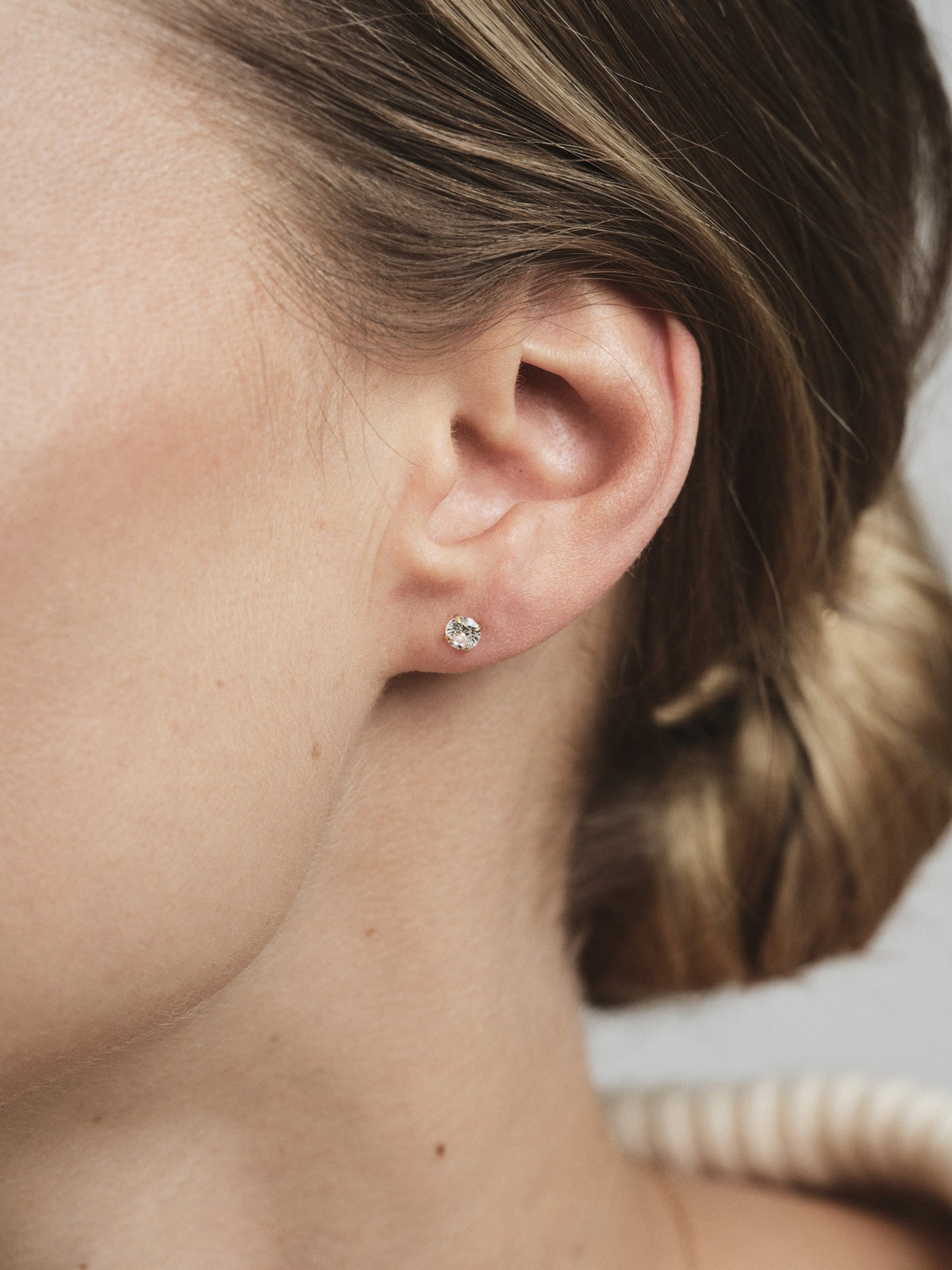Jolie White Medium Studs