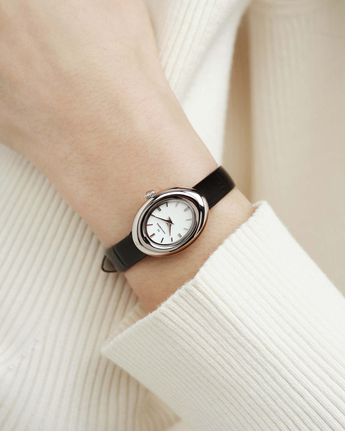 Belle Oval Leather Watch