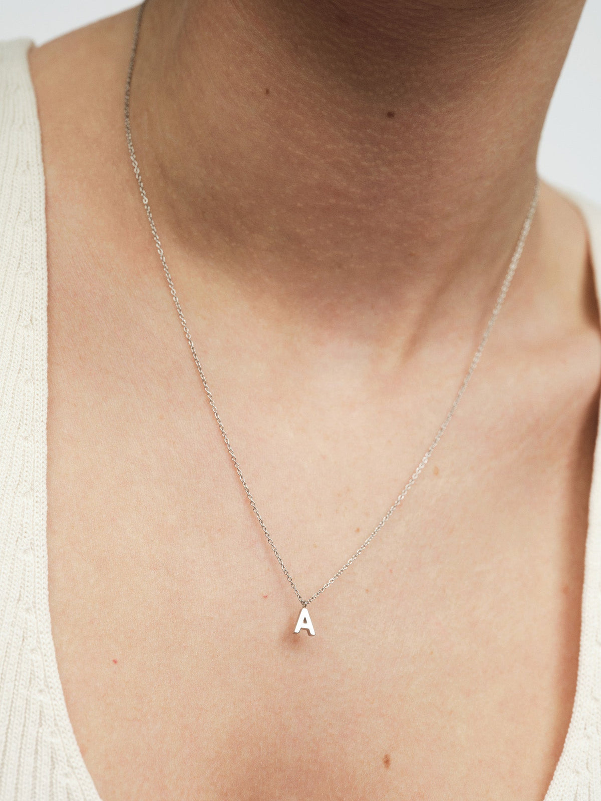 Petite Plain Letter Necklace